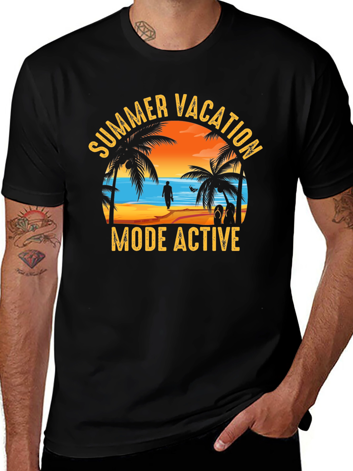 Summer Vacation Mode Active T-Shirt - Beach Design