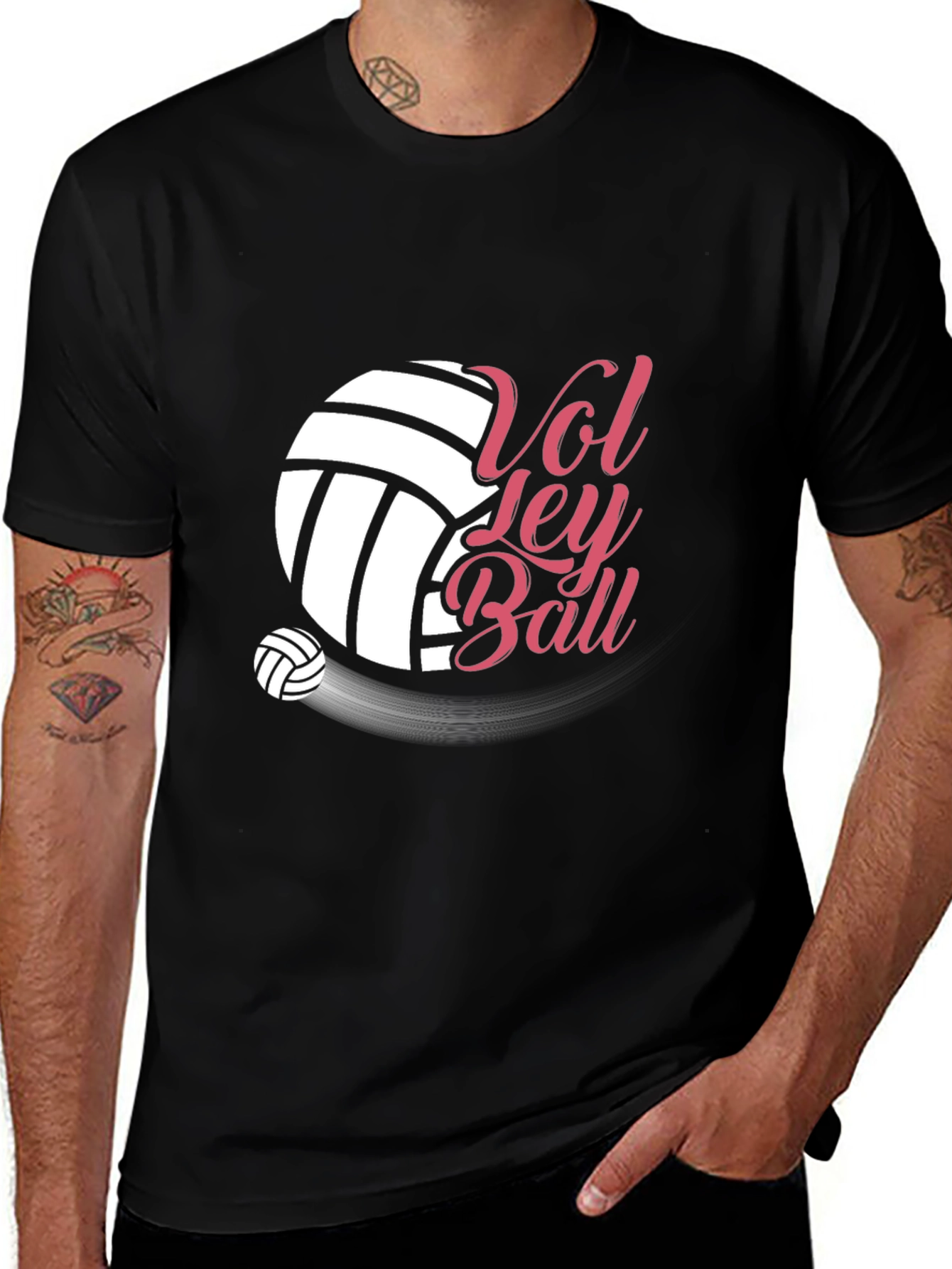 Variant 17 of Volleyball Graphic Tee - Sporty Black T-Shirt