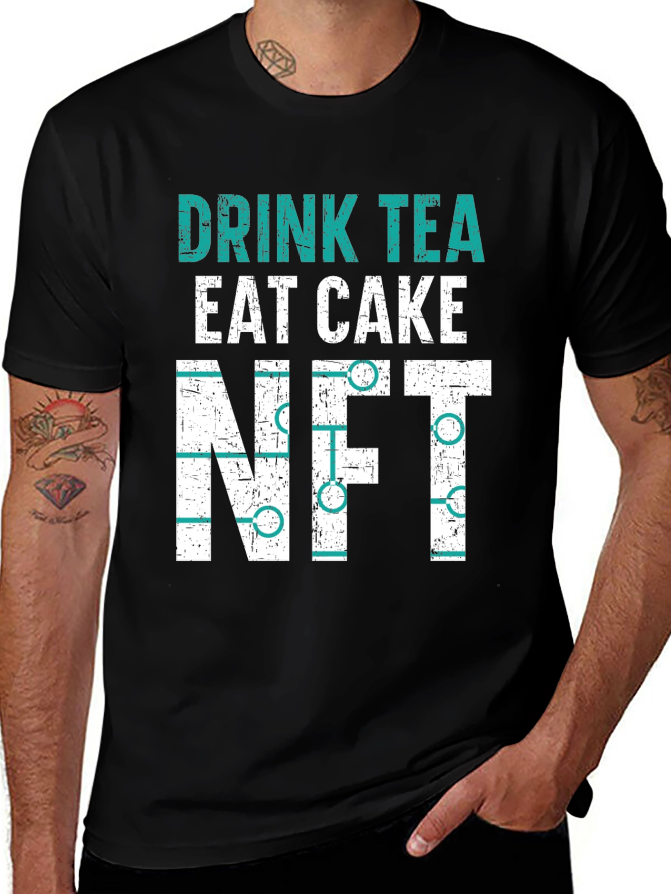 Variant 14 of Drink Tea Eat Cake NFT T-Shirt - Unique Design