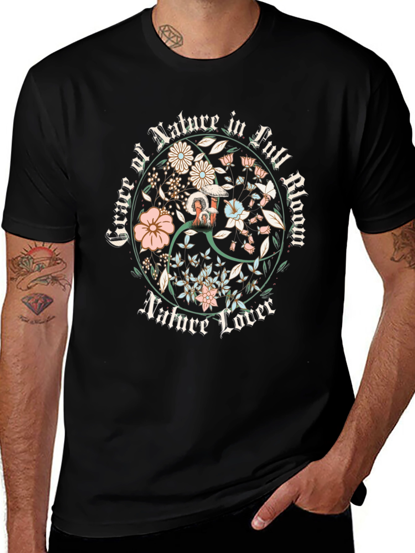 Variant 15 of Nature Lover Graphic Tee - Grace in Full Bloom