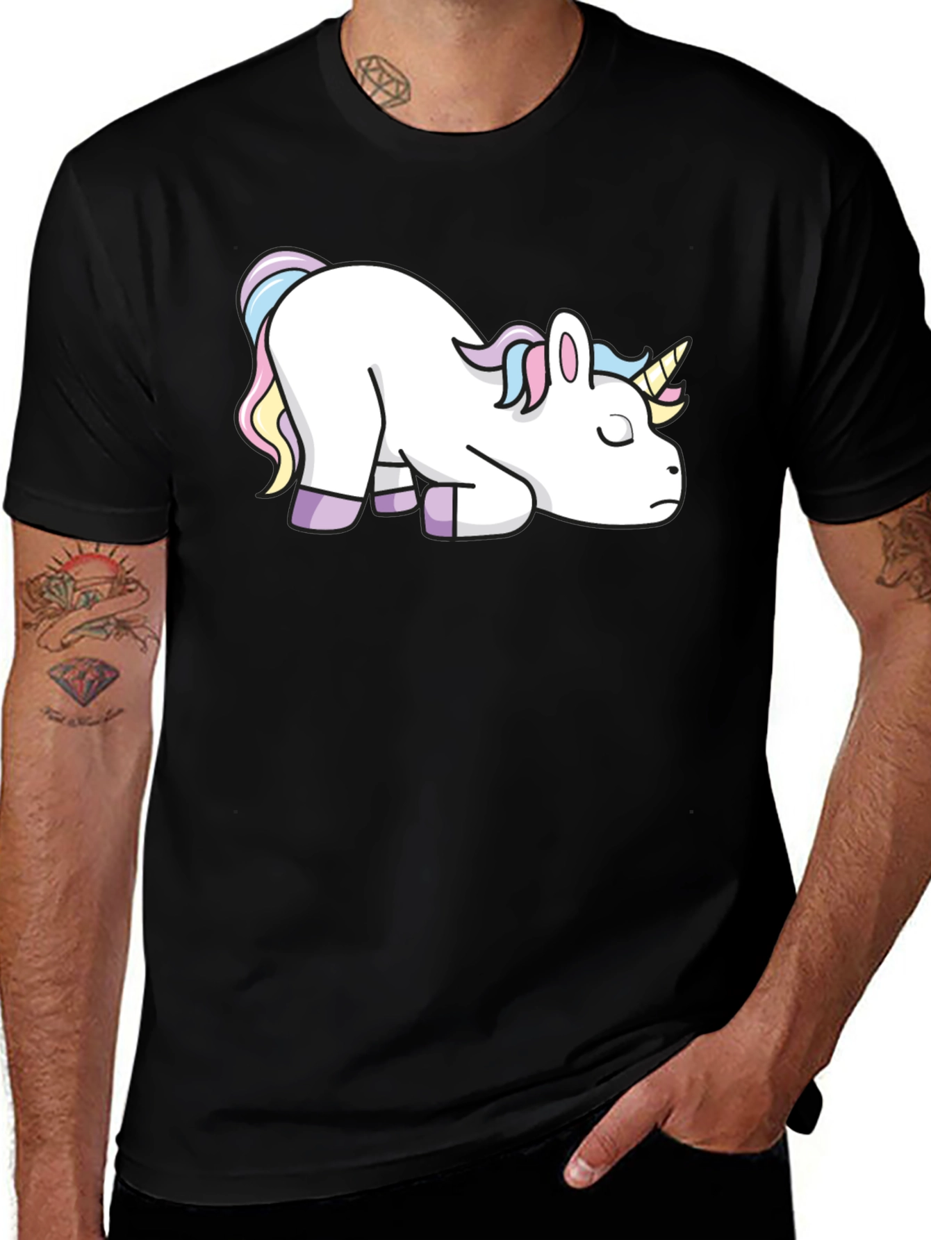 Variant 28 of Unicorn Graphic Black T-Shirt