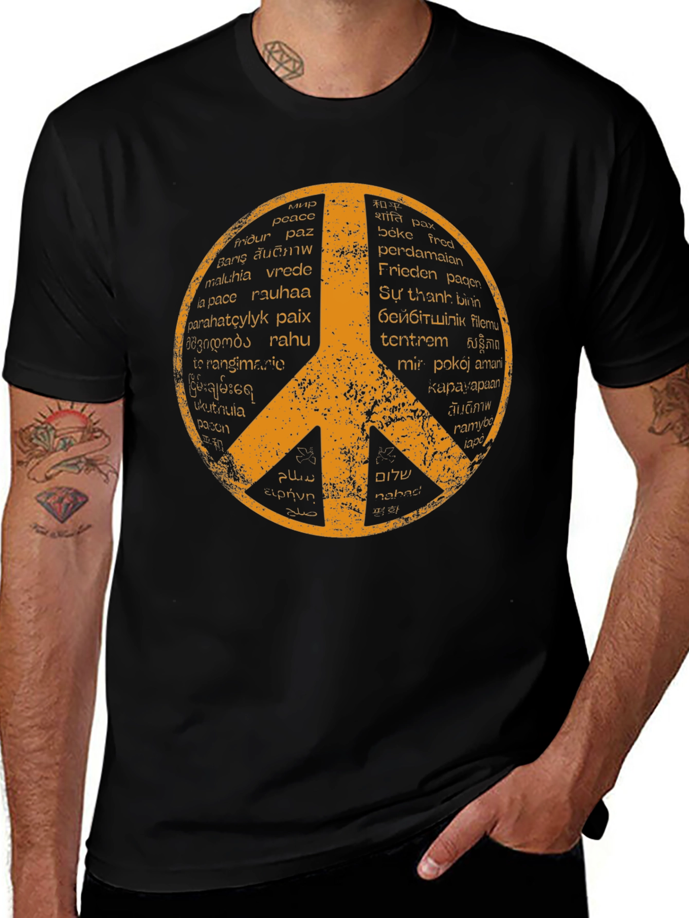 Peace Sign T-Shirt: Languages of Peace Graphic Tee