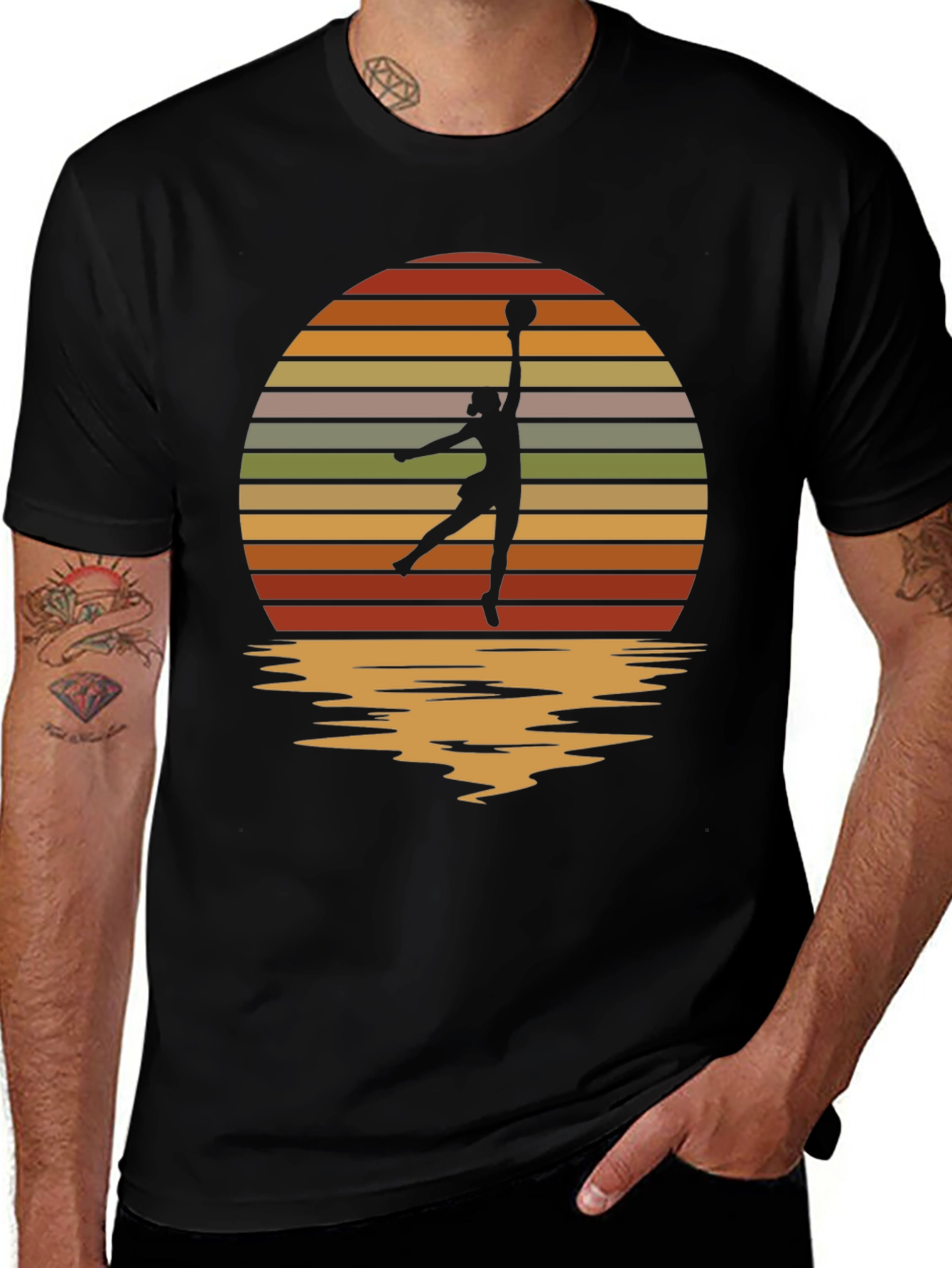 Variant 25 of Retro Sunset Netball T-Shirt