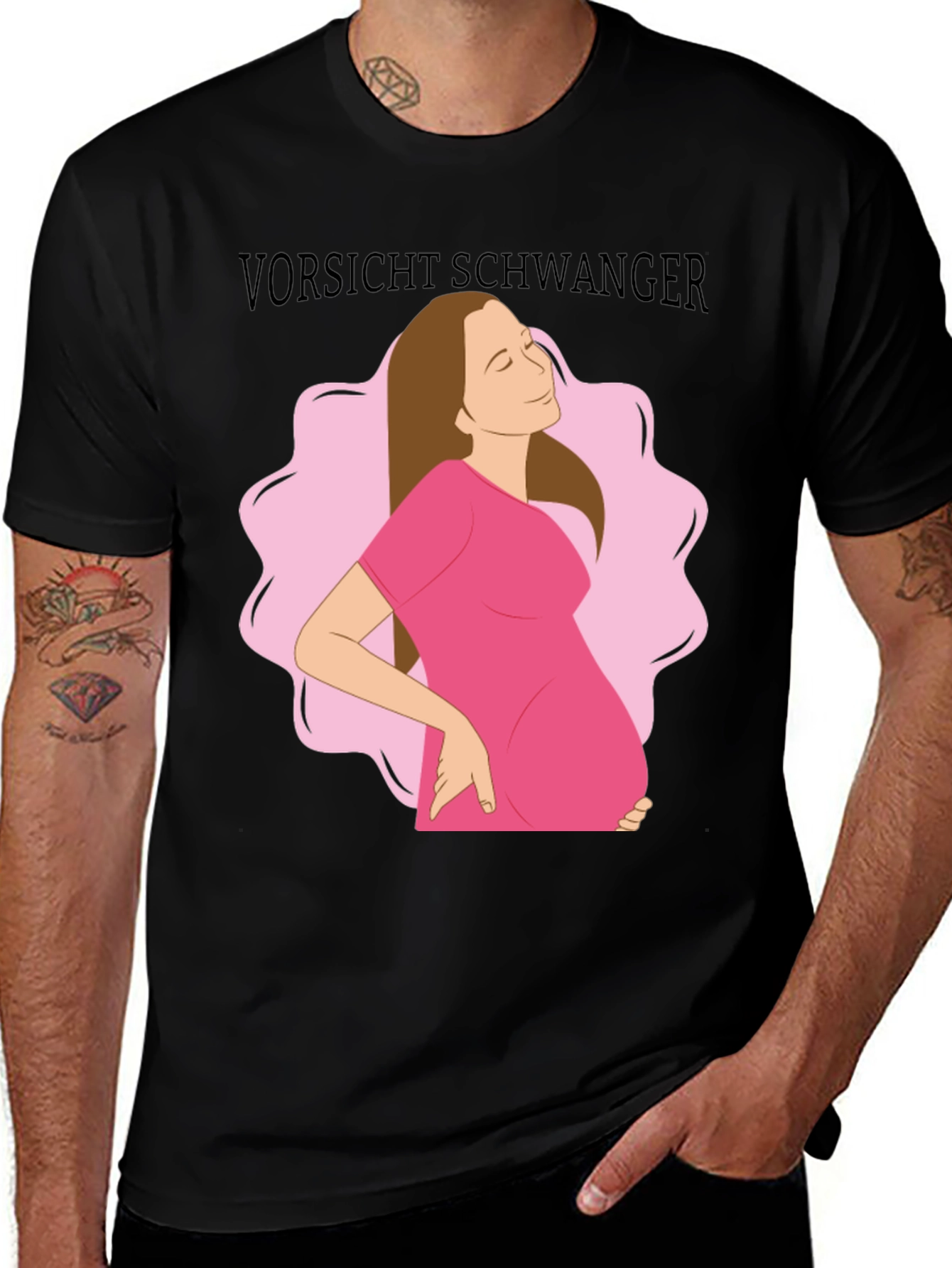 Variant 24 of Pregnancy Announcement T-Shirt - Caution Pregnant