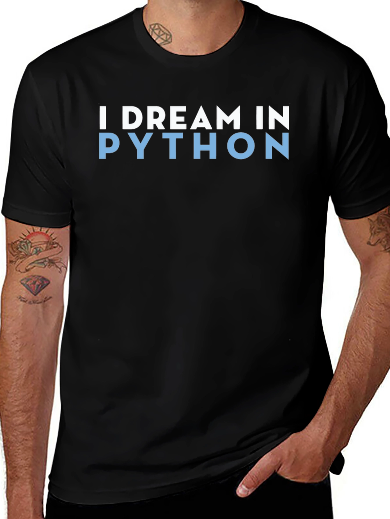 I Dream In Python Black T-Shirt
