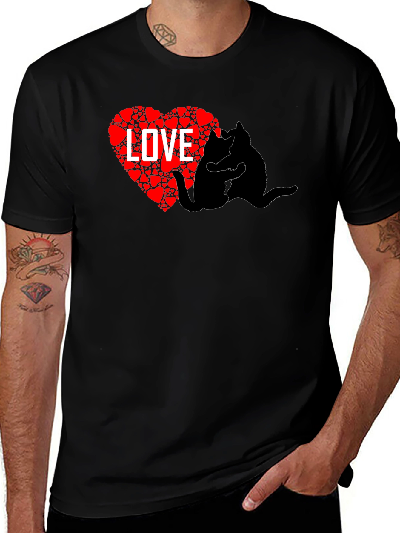 Love Cats Black T-Shirt