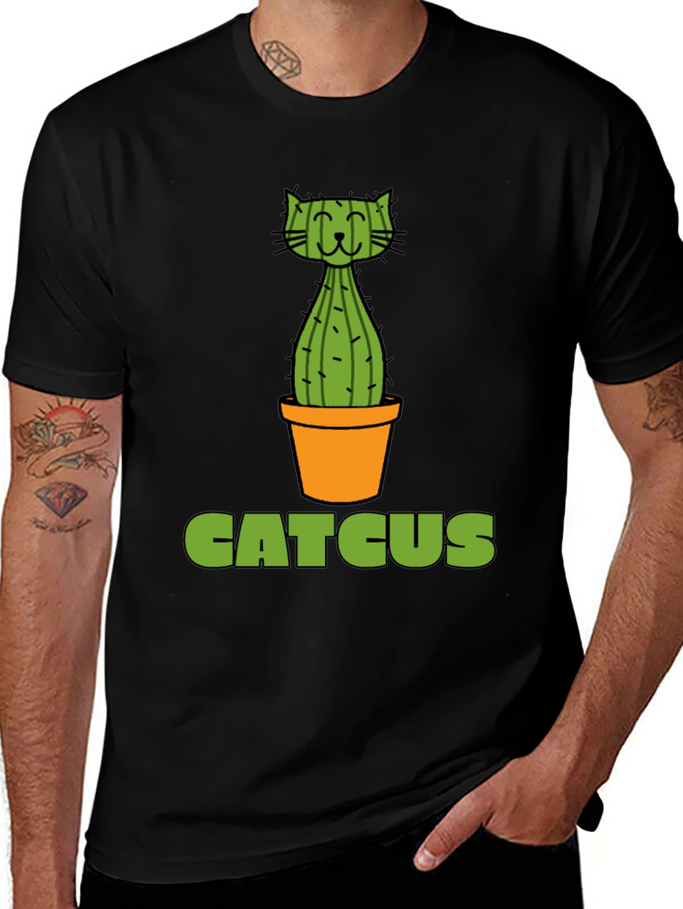 Variant 4 of Catcus Graphic T-Shirt - Funny Cat Cactus Pun Tee