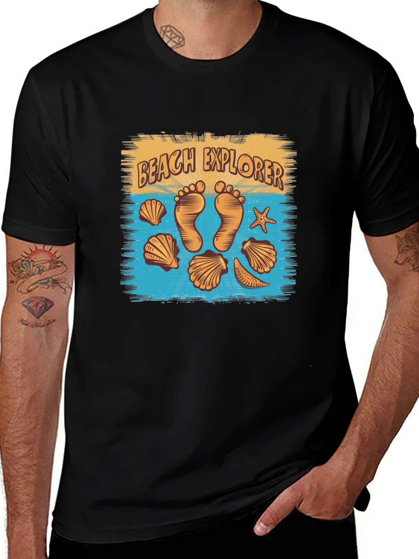 Variant 8 of Beach Explorer T-Shirt, Seashell Graphic Tee