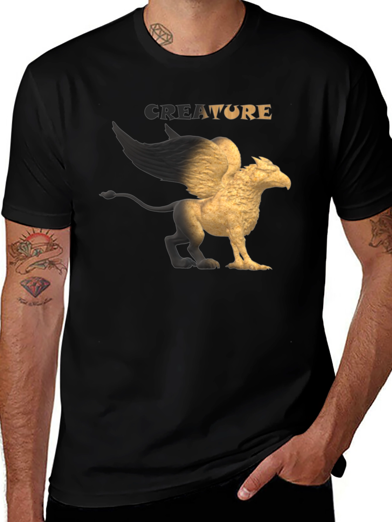 Variant 17 of Mythical Creature Graphic T-Shirt - Griffin Design