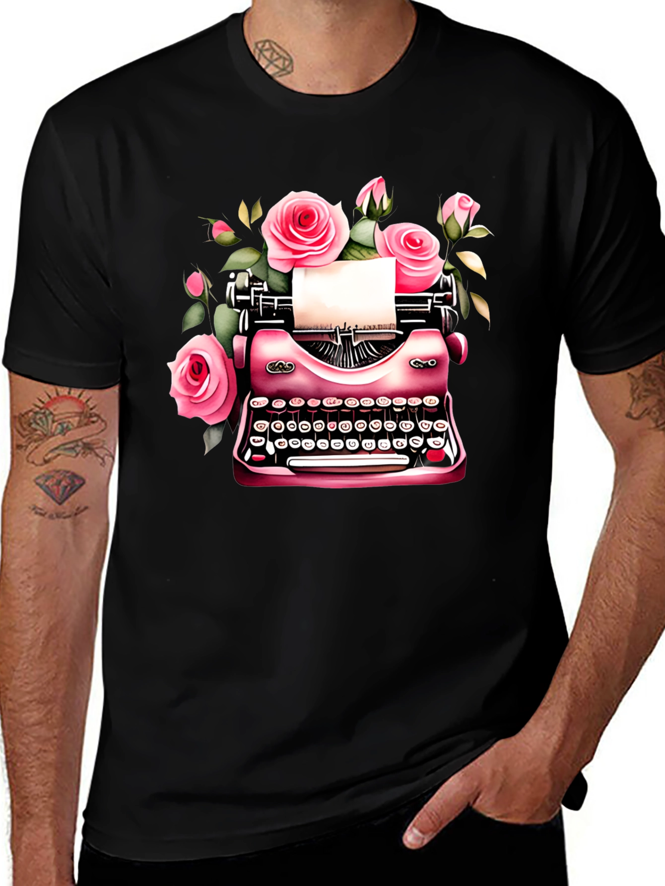 Variant 14 of Floral Typewriter T-Shirt