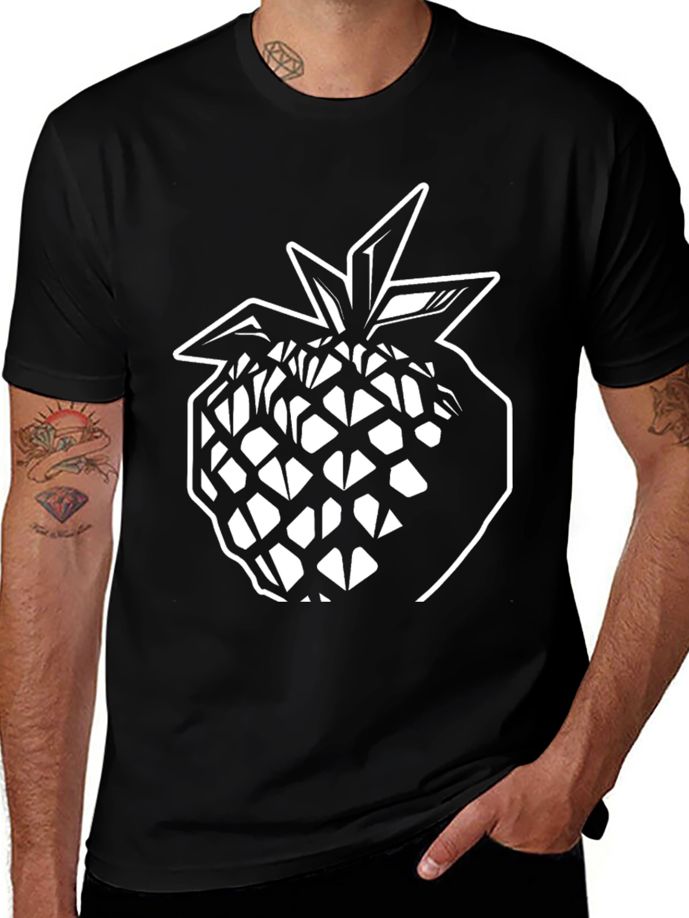 Black Black Pineapple Graphic Tee - Modern Style main image