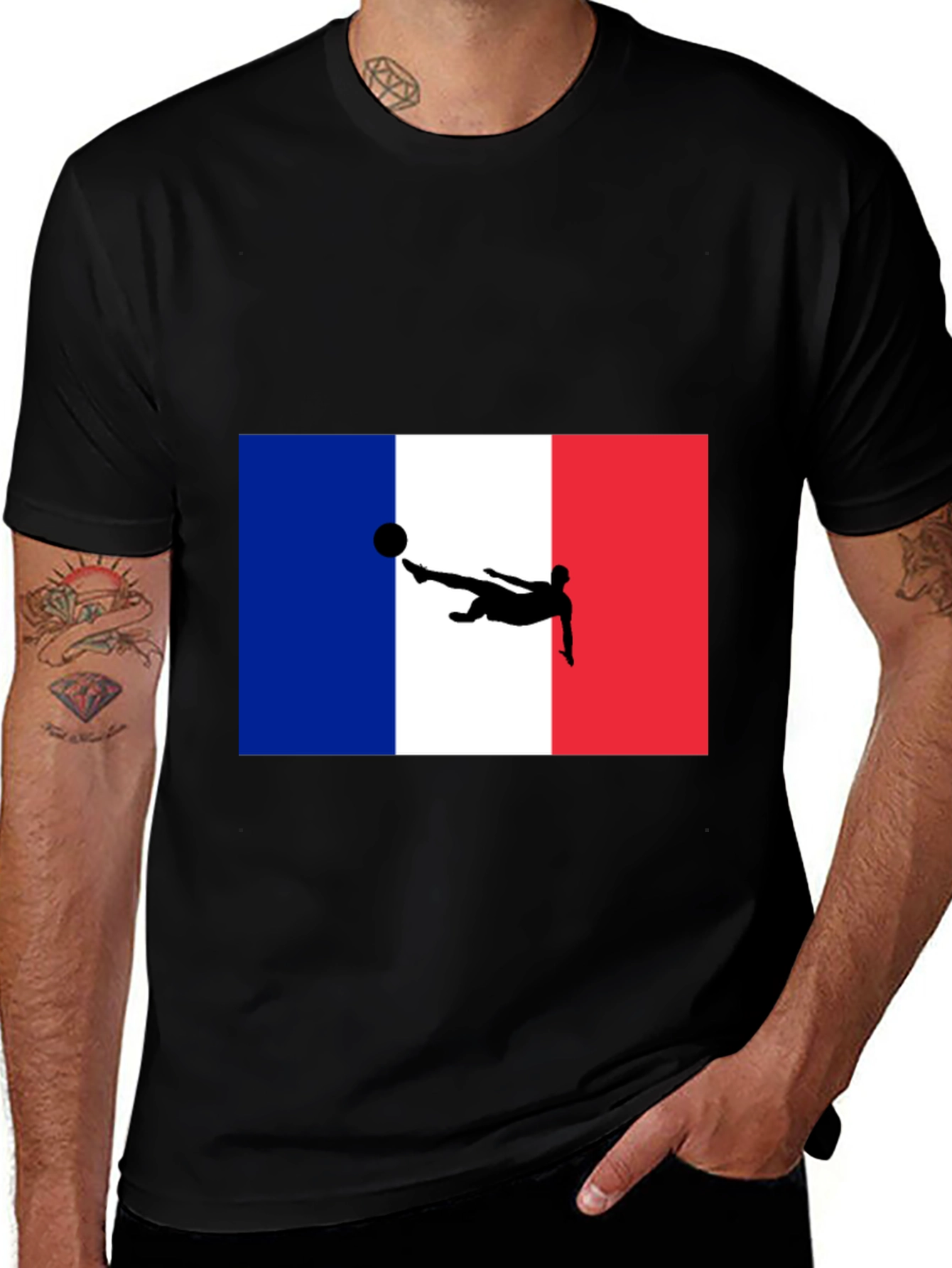 Variant 4 of French Flag Soccer T-Shirt