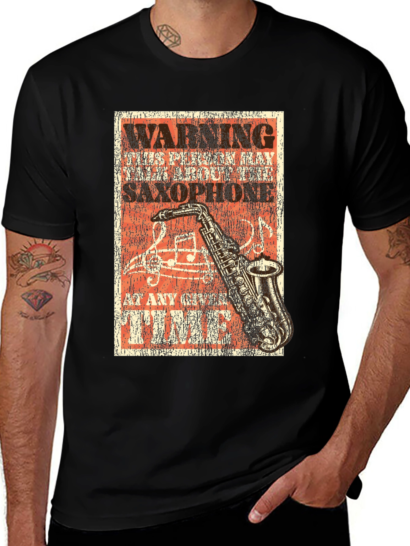 Variant 26 of Warning Saxophone Music T-Shirt