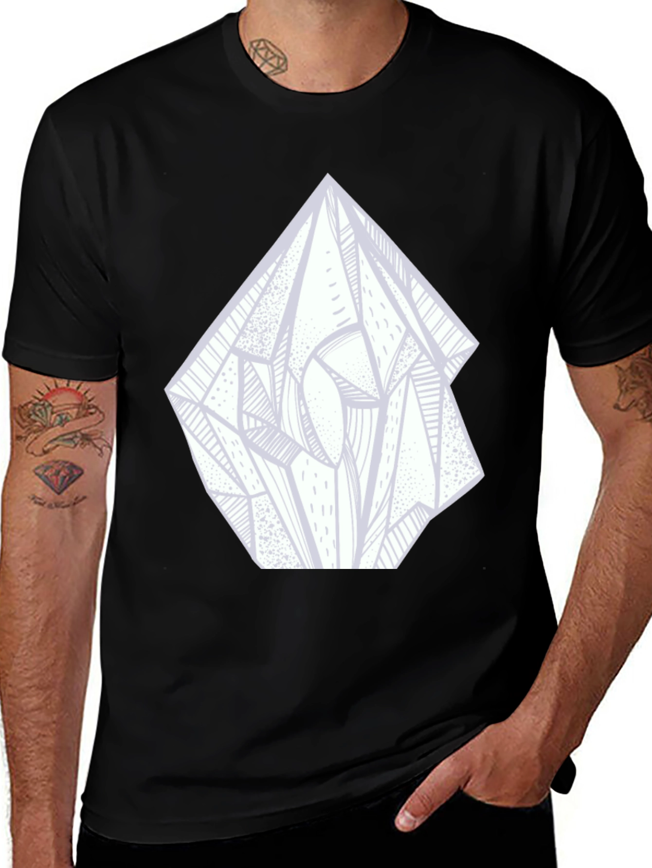 Variant 26 of Abstract Crystal Graphic Tee - Black