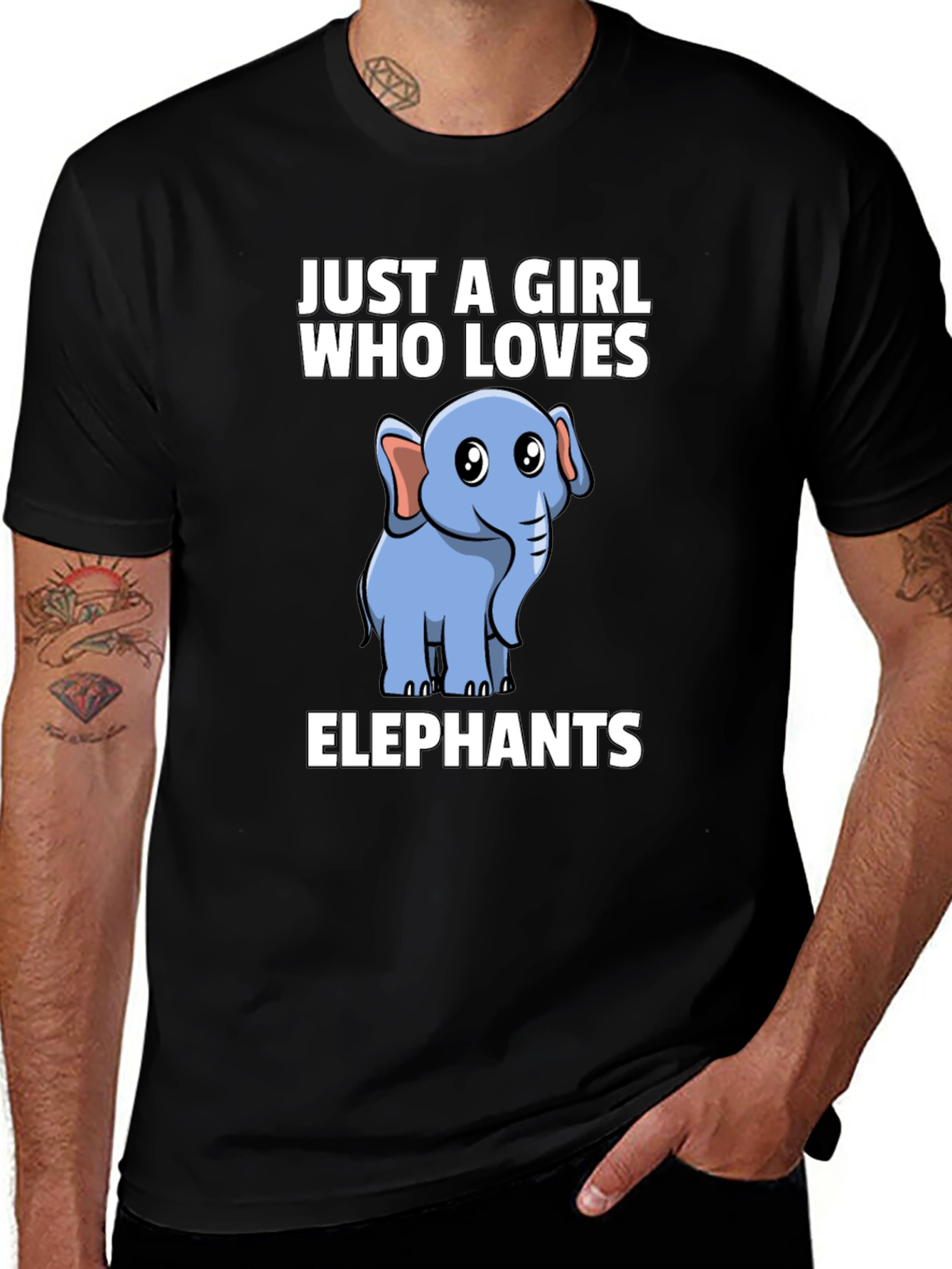 Variant 12 of Just A Girl Who Loves Elephants Graphic Tee