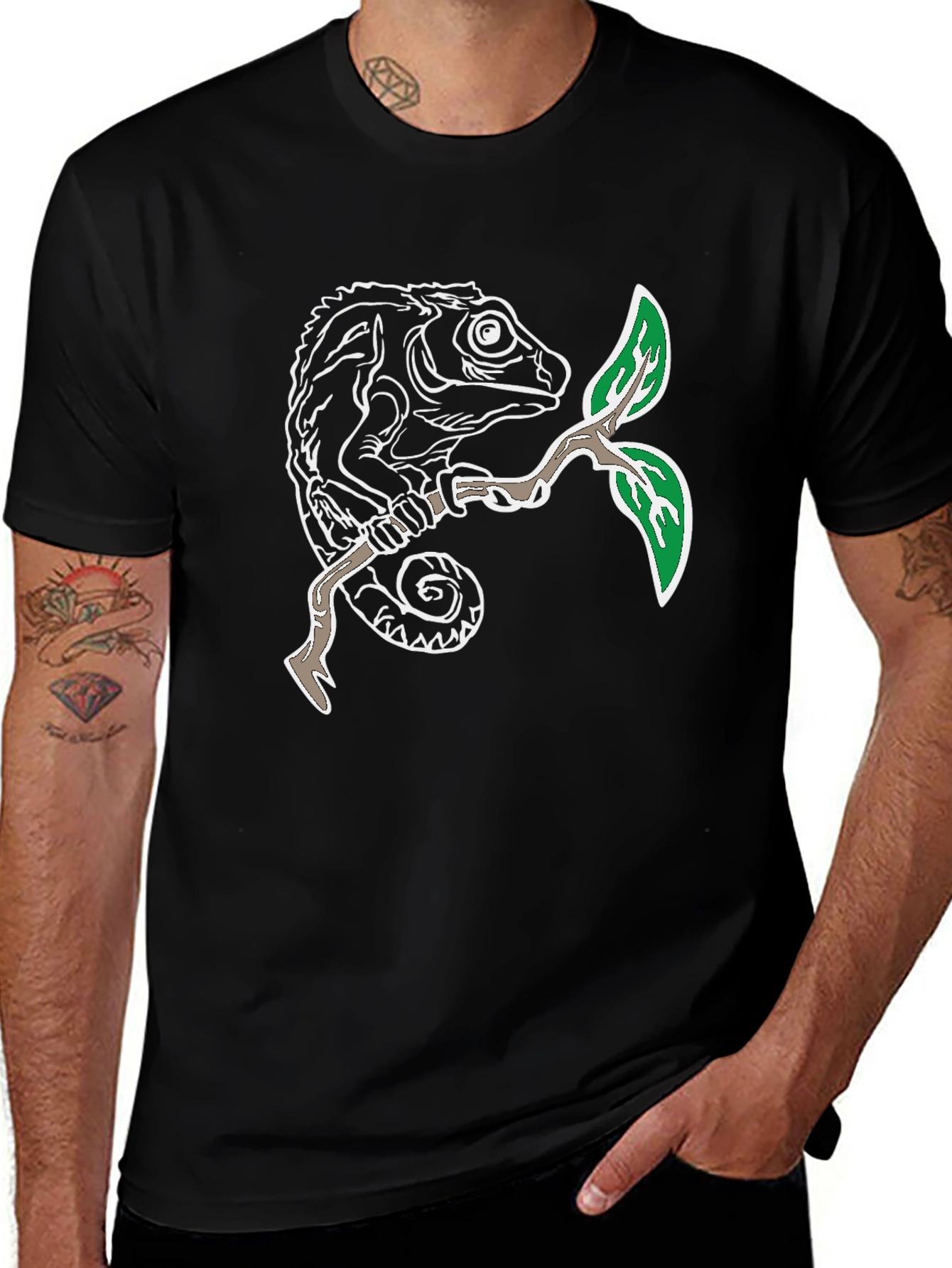 Variant 30 of Chameleon Graphic Tee - Nature Lover's Style