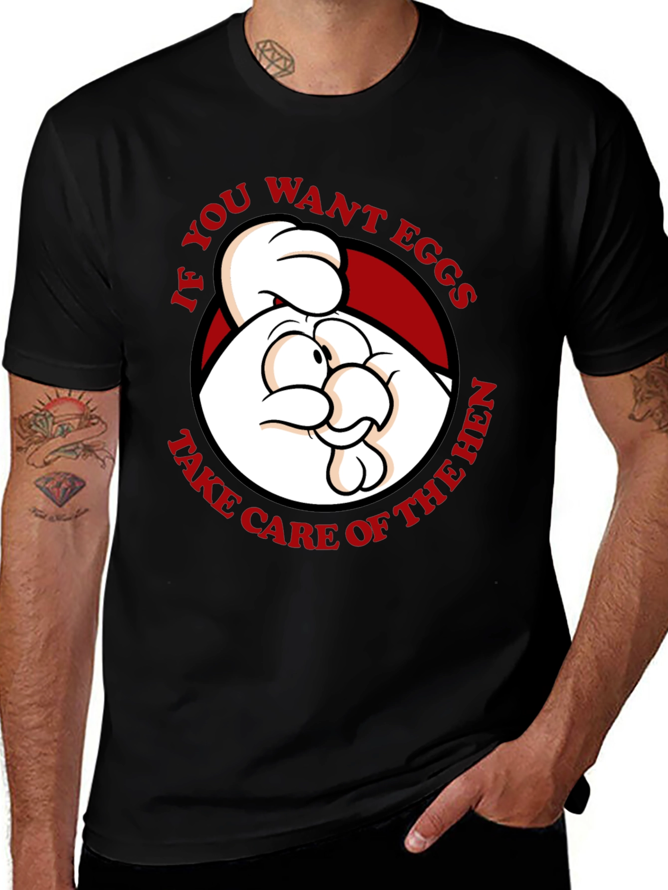 Variant 4 of Funny Chicken Graphic T-Shirt - If You Want Eggs...