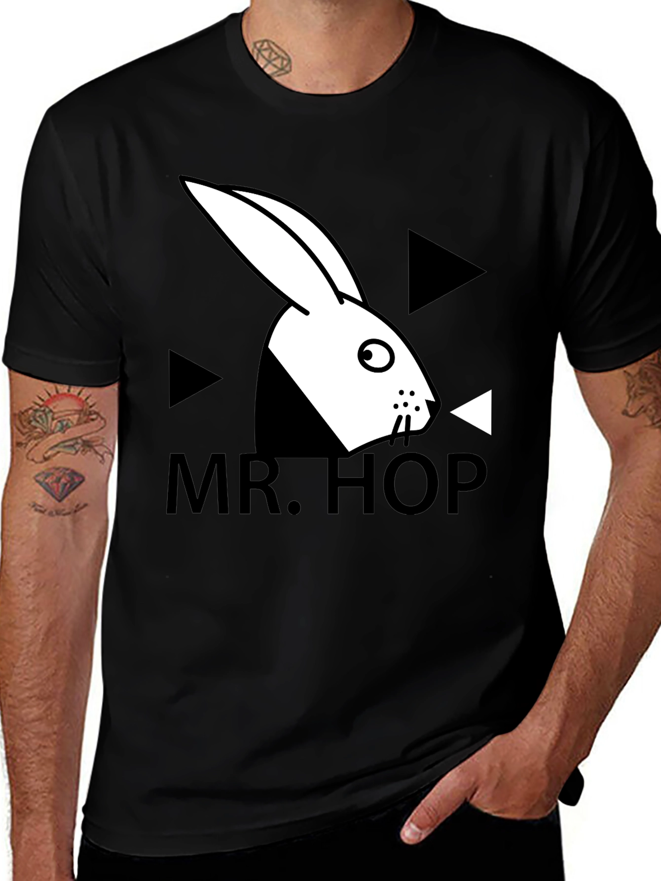 Variant 27 of Mr. Hop Graphic Tee - Trendy Rabbit Design