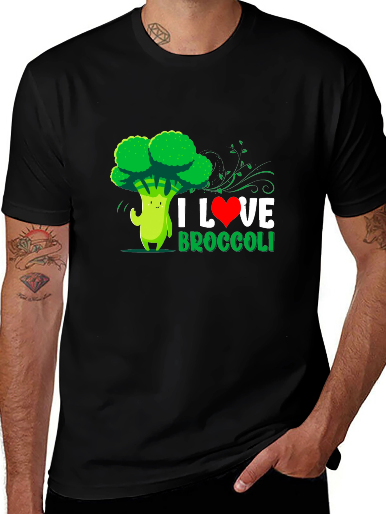 Variant 5 of I Love Broccoli Graphic T-Shirt