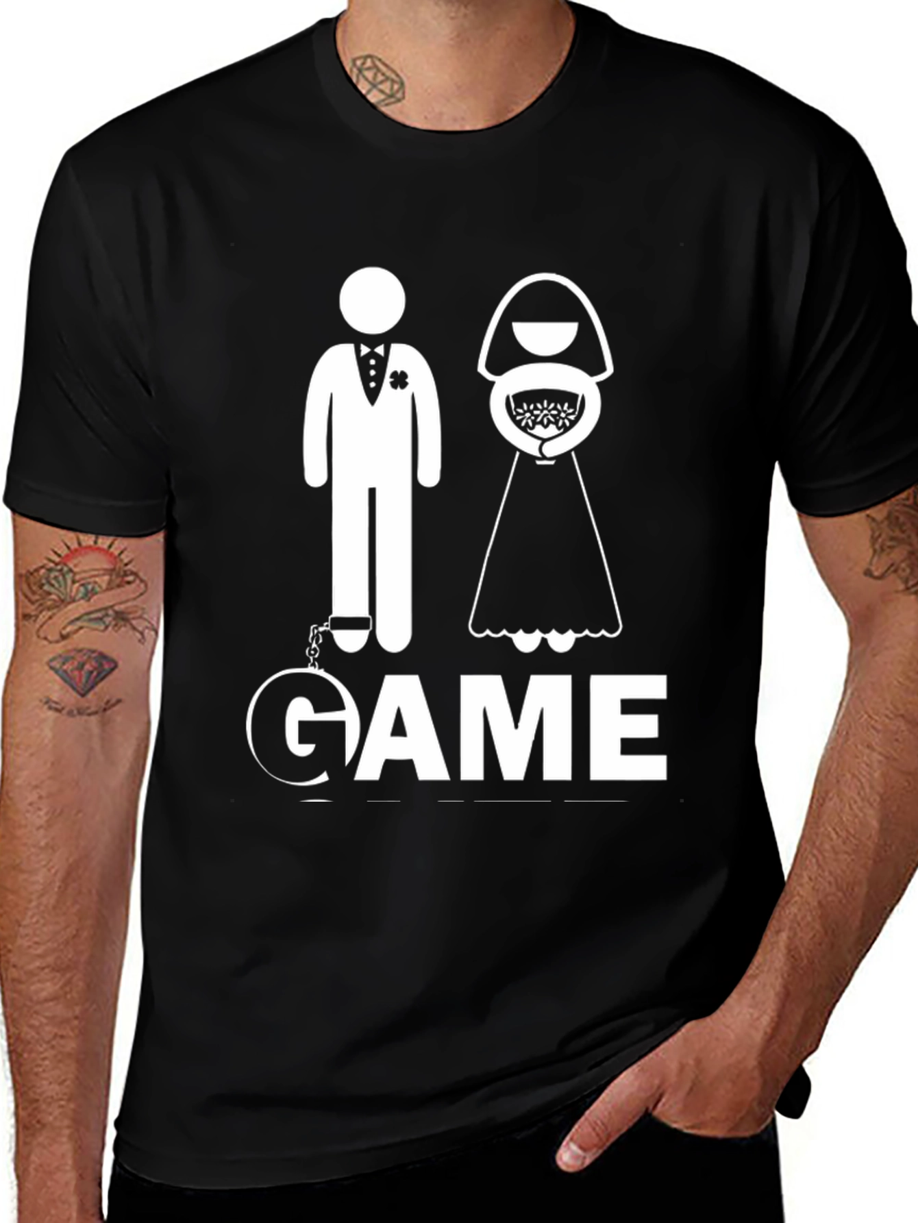 Variant 25 of Funny Groom Game Over T-Shirt