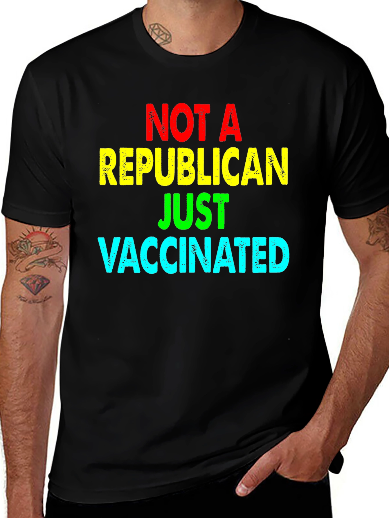 Variant 26 of Just Vaccinated Black T-Shirt
