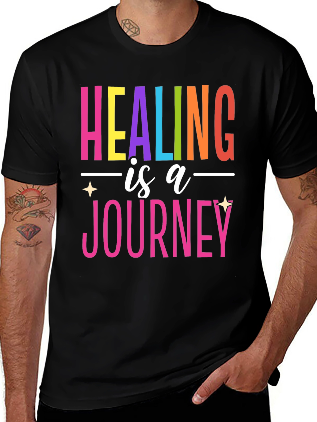 Variant 7 of Healing is a Journey Black T-Shirt