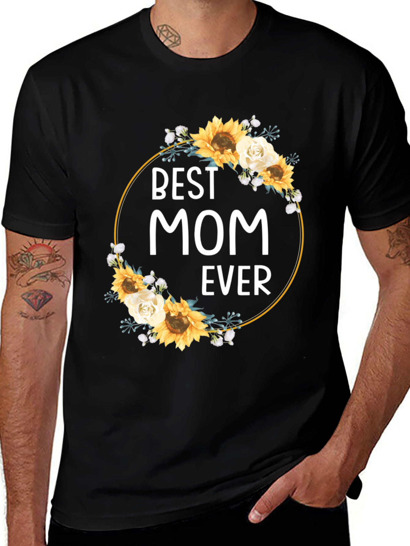 Variant 13 of Best Mom Ever Floral Graphic T-Shirt