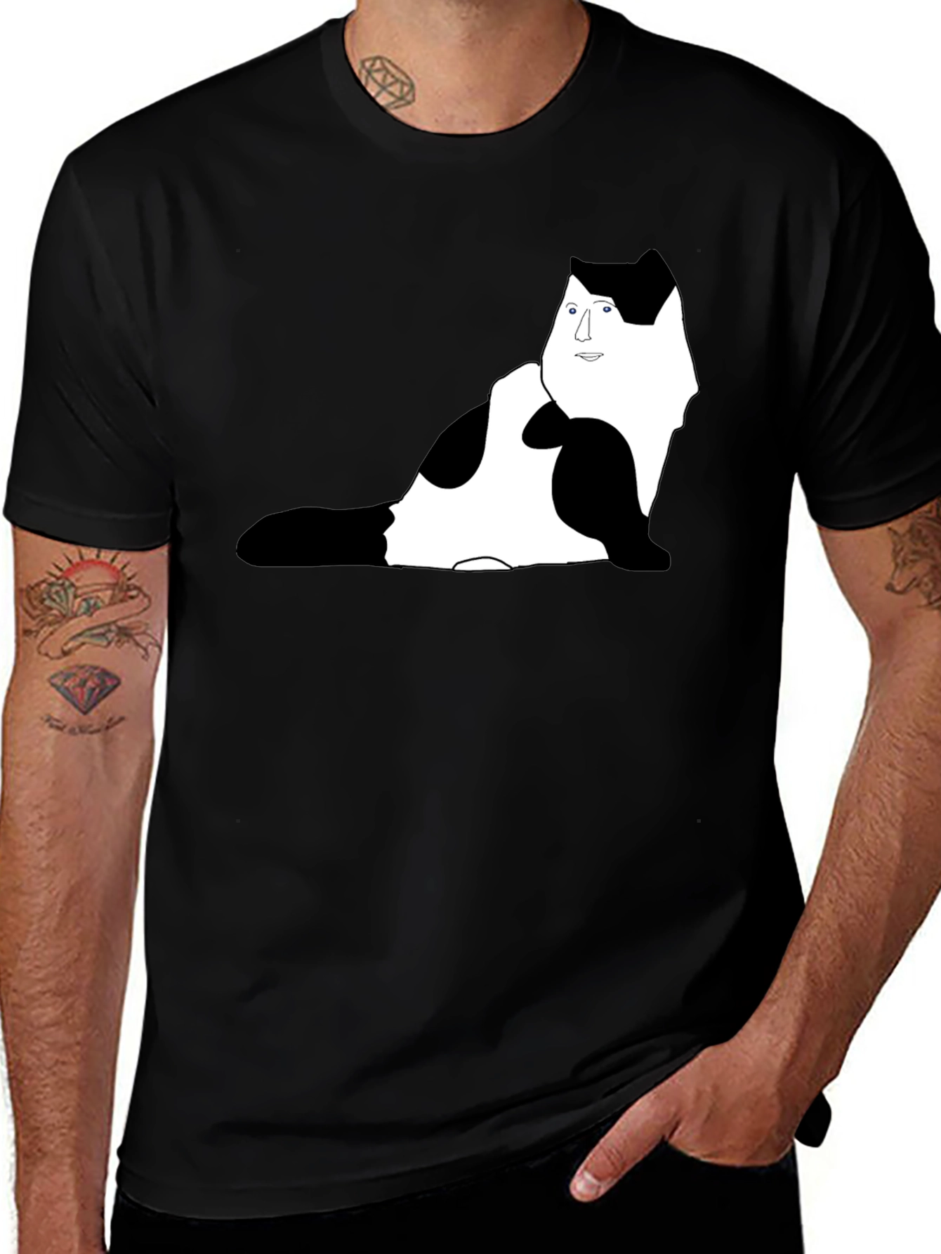 Variant 22 of Unique Cat Portrait Black T-Shirt
