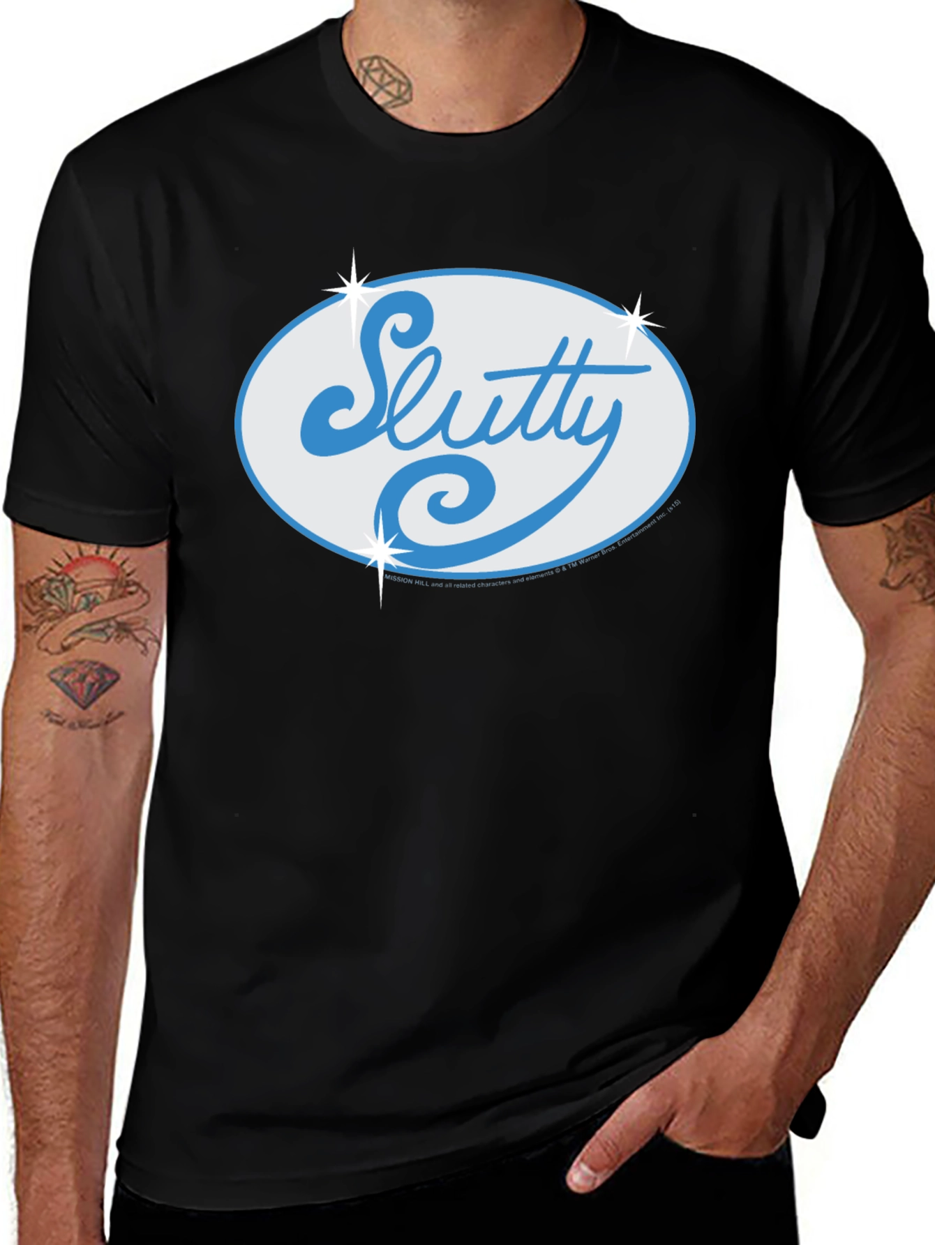 Variant 5 of Slutty Script Logo Black T-Shirt