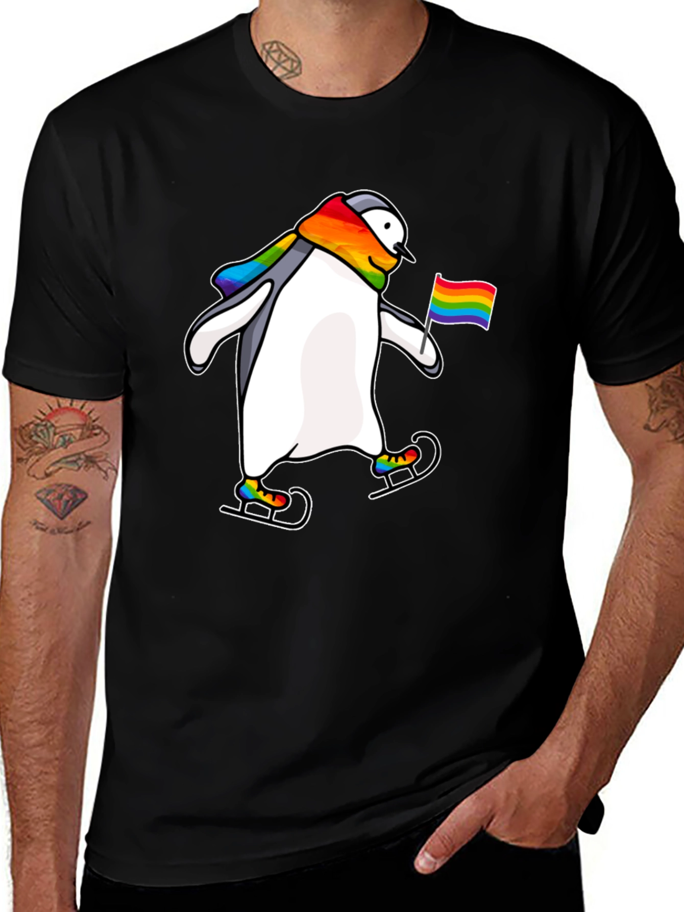 Variant 23 of Penguin Pride Rainbow T-Shirt