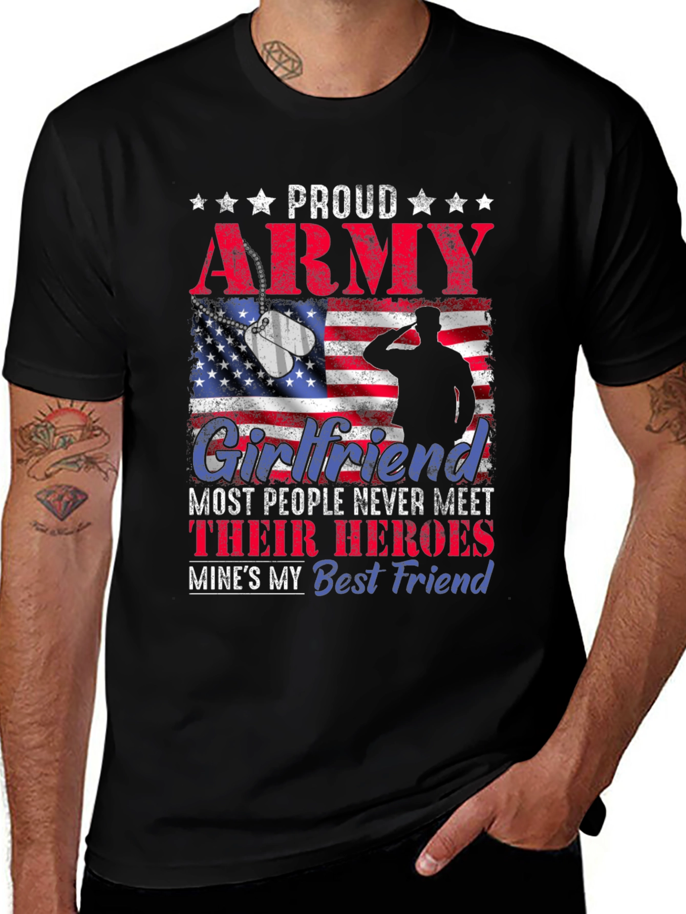 Variant 13 of Proud Army Girlfriend Graphic T-Shirt