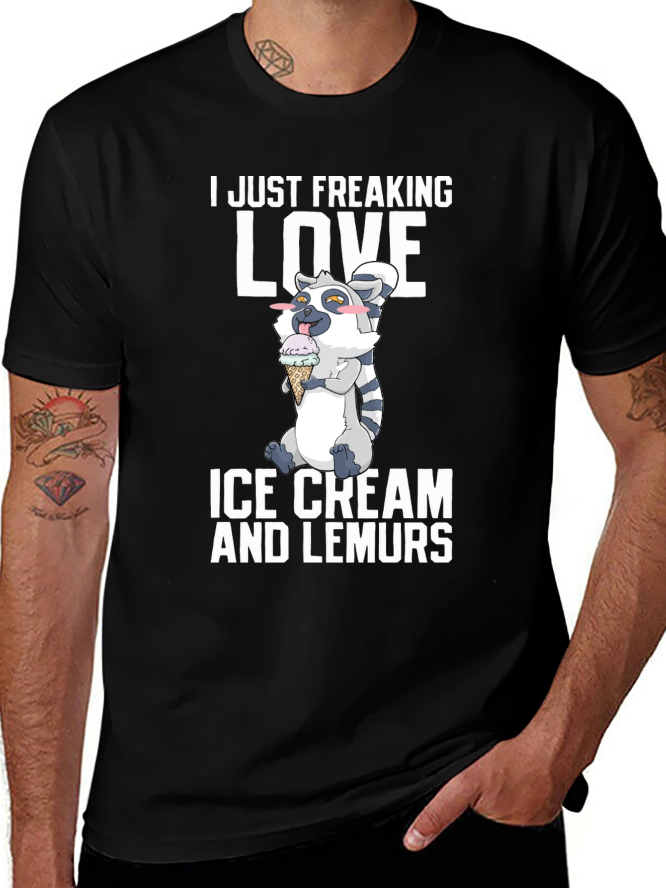 Variant 29 of Ice Cream and Lemurs Graphic Tee