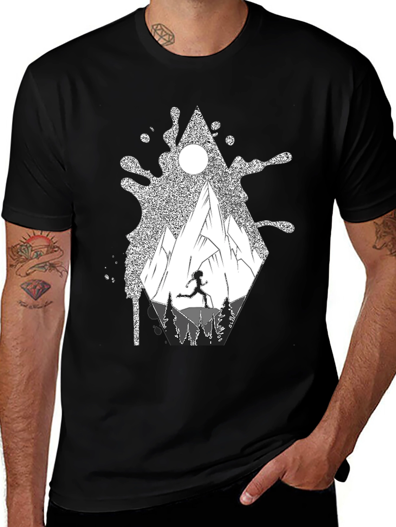 Black Adventure Mountain T-Shirt main image
