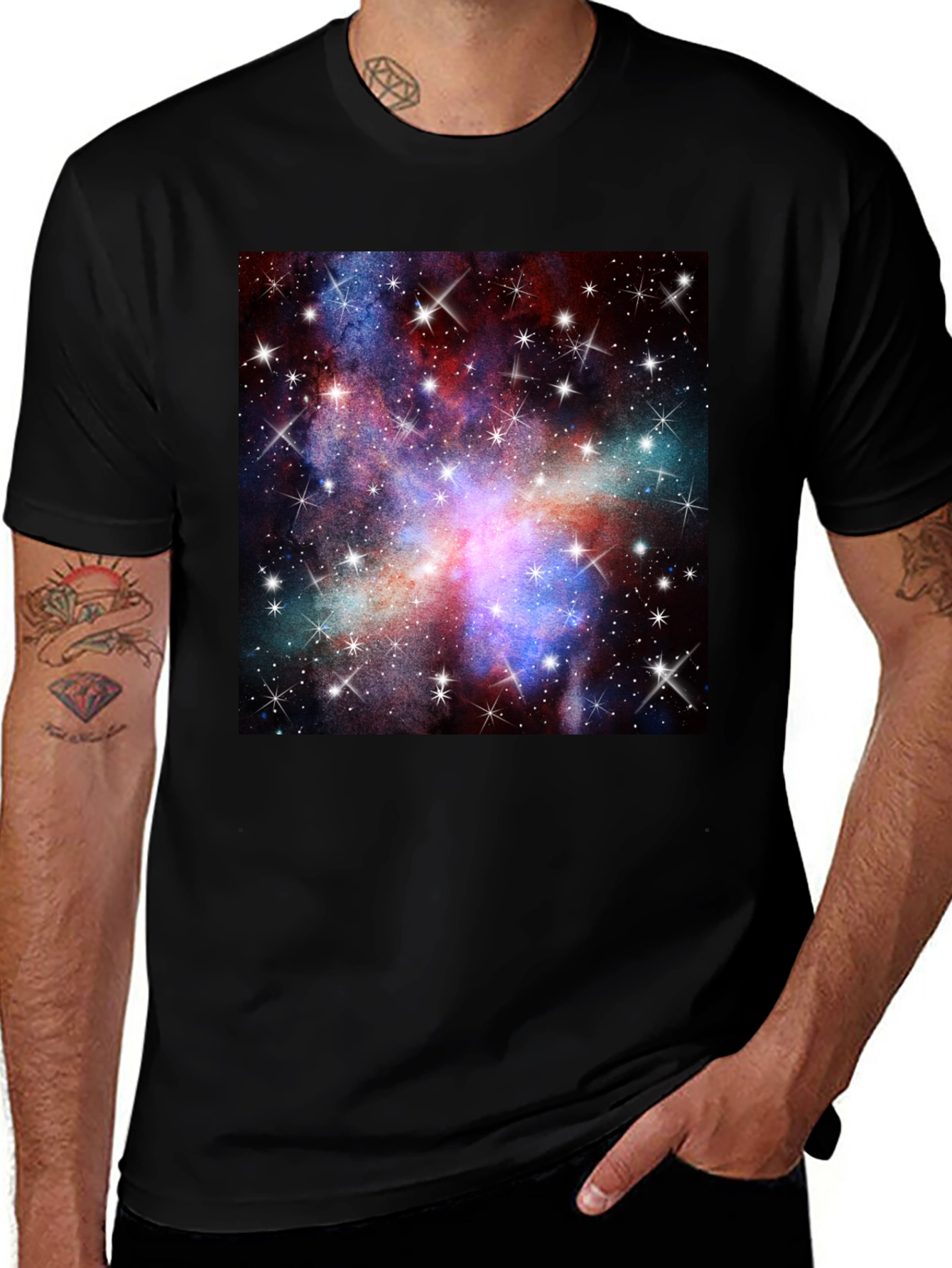 Variant 24 of Galaxy Print Black T-Shirt