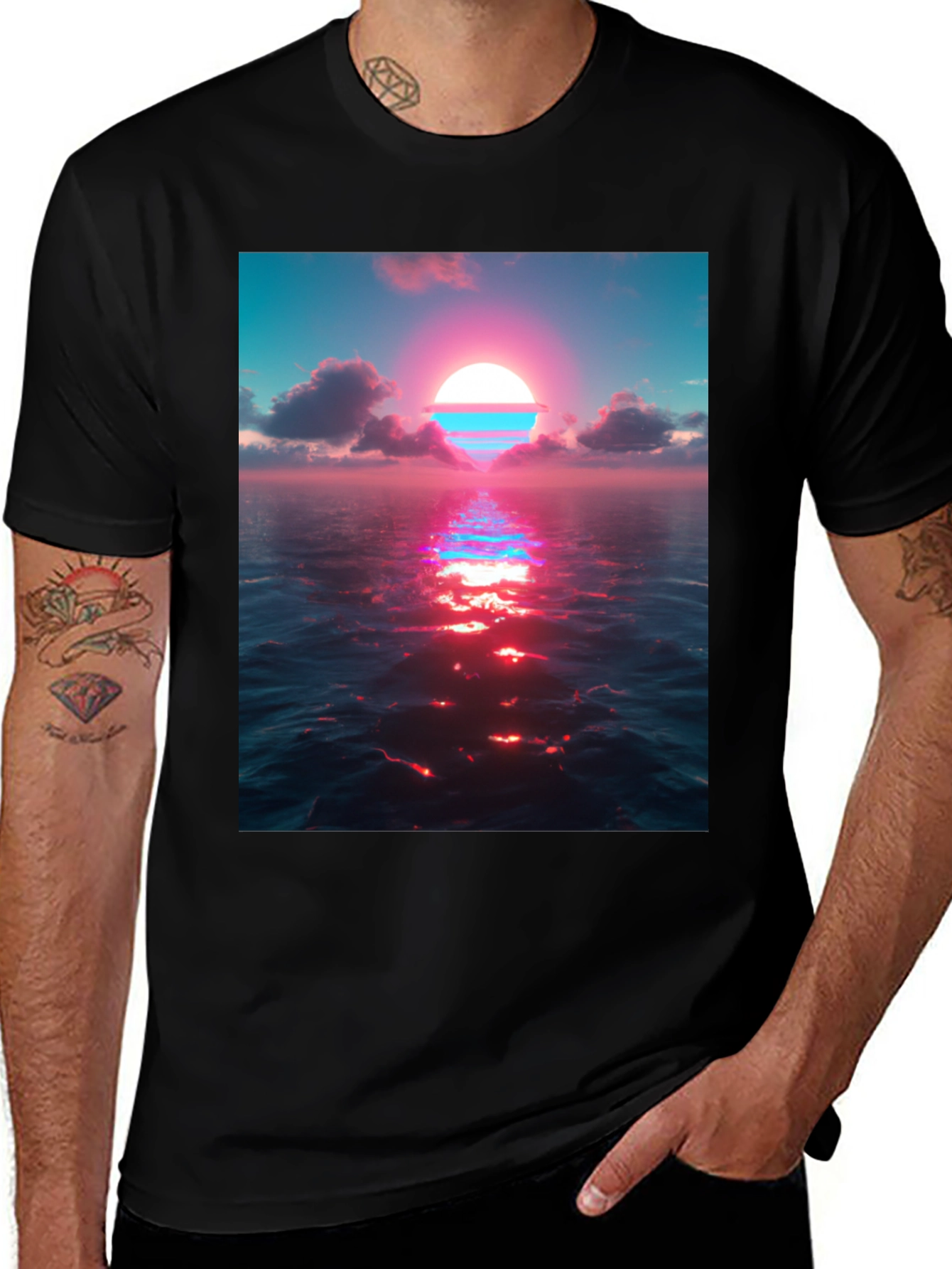 Sunset Ocean View Graphic Tee - Stylish Comfort