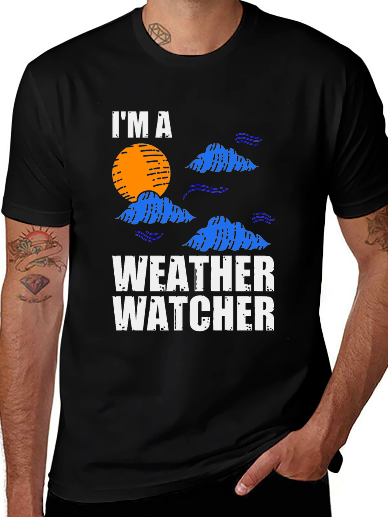 Variant 8 of I'm A Weather Watcher Black T-Shirt