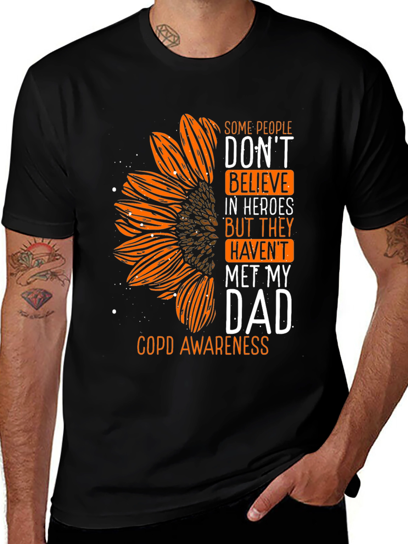 COPD Awareness Sunflower Dad T-Shirt