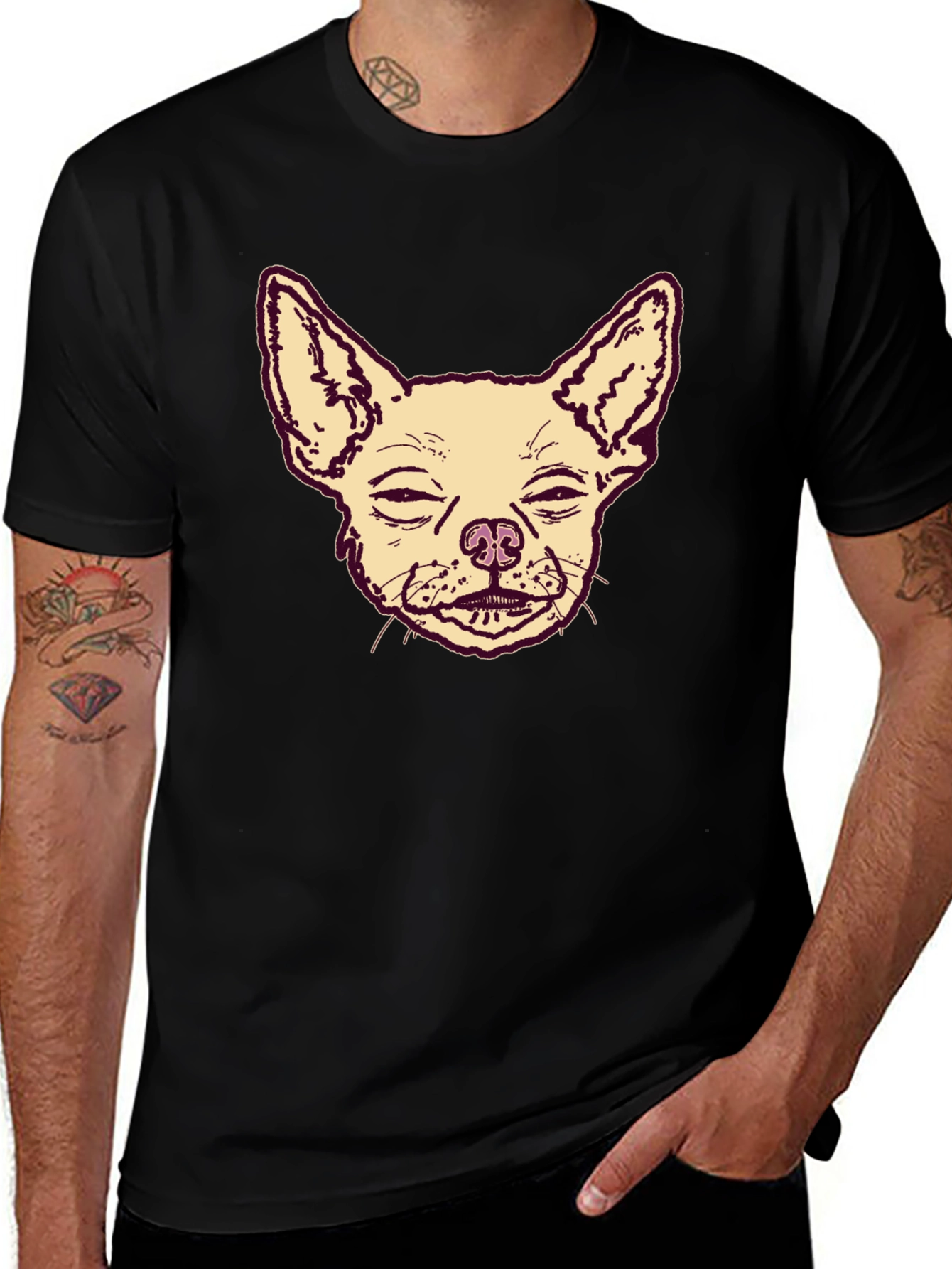 Variant 4 of Chihuahua Graphic Print Men's T-Shirt