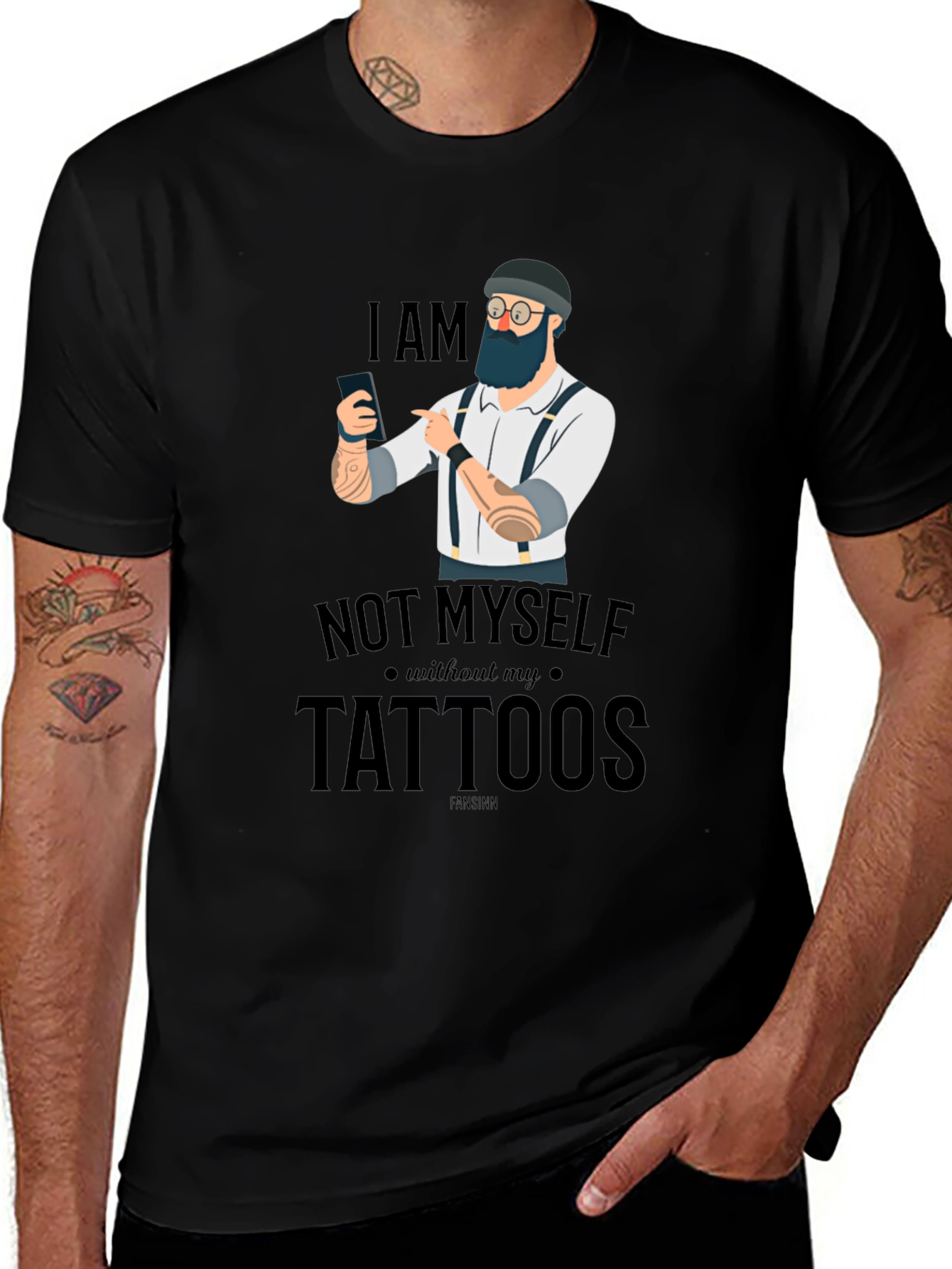 Tattoo Lover Graphic Tee - "Not Myself Without Tattoos"