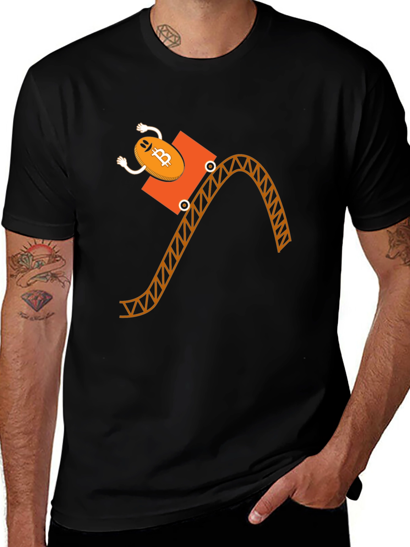 Variant 5 of Bitcoin Rollercoaster T-Shirt - Crypto Funny Tee