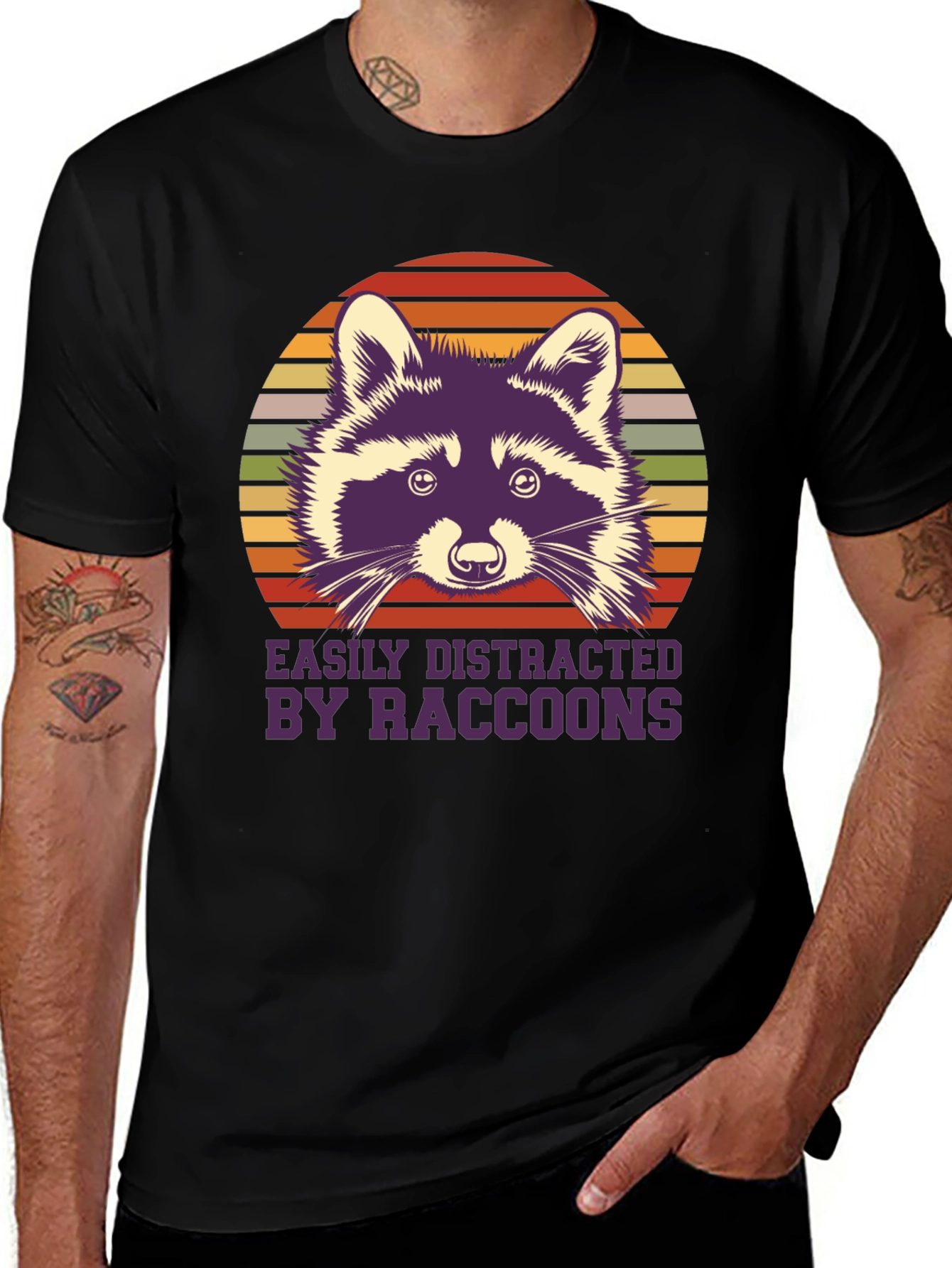 Variant 25 of Easily Distracted By Raccoons T-Shirt