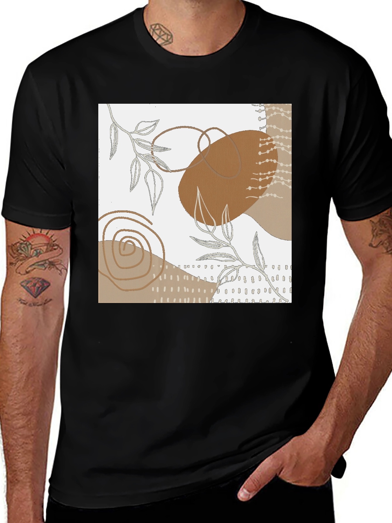 Variant 24 of Modern Abstract Art Graphic Tee - Black