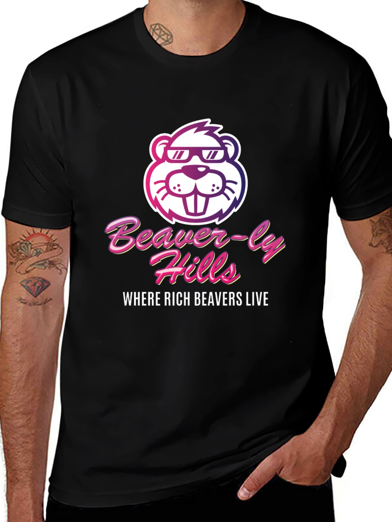 Variant 6 of Beaver-ly Hills T-Shirt - Where Rich Beavers Live