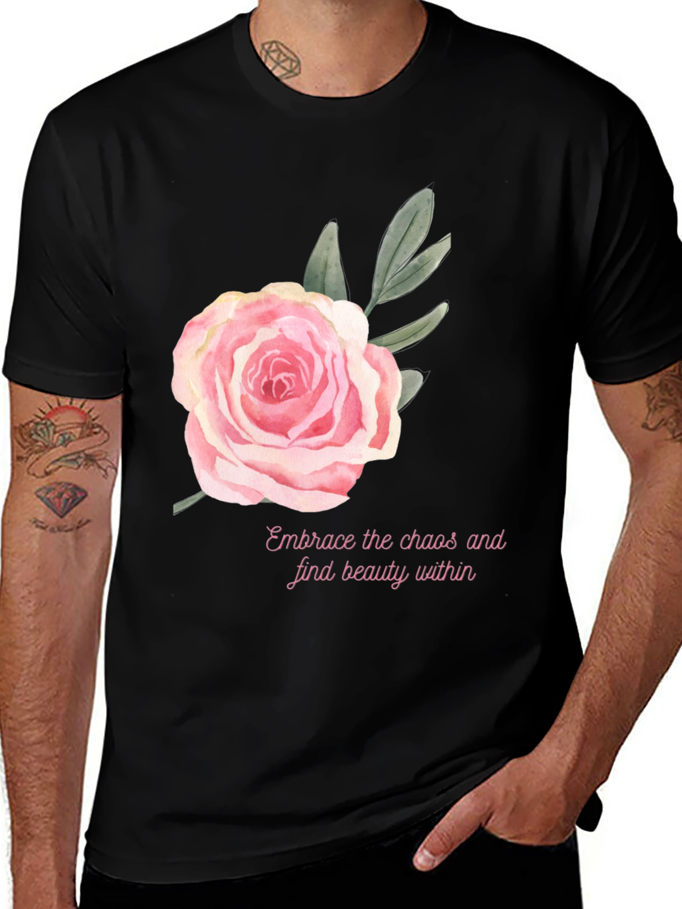 Variant 24 of Floral Rose Graphic Tee - Embrace Beauty Within