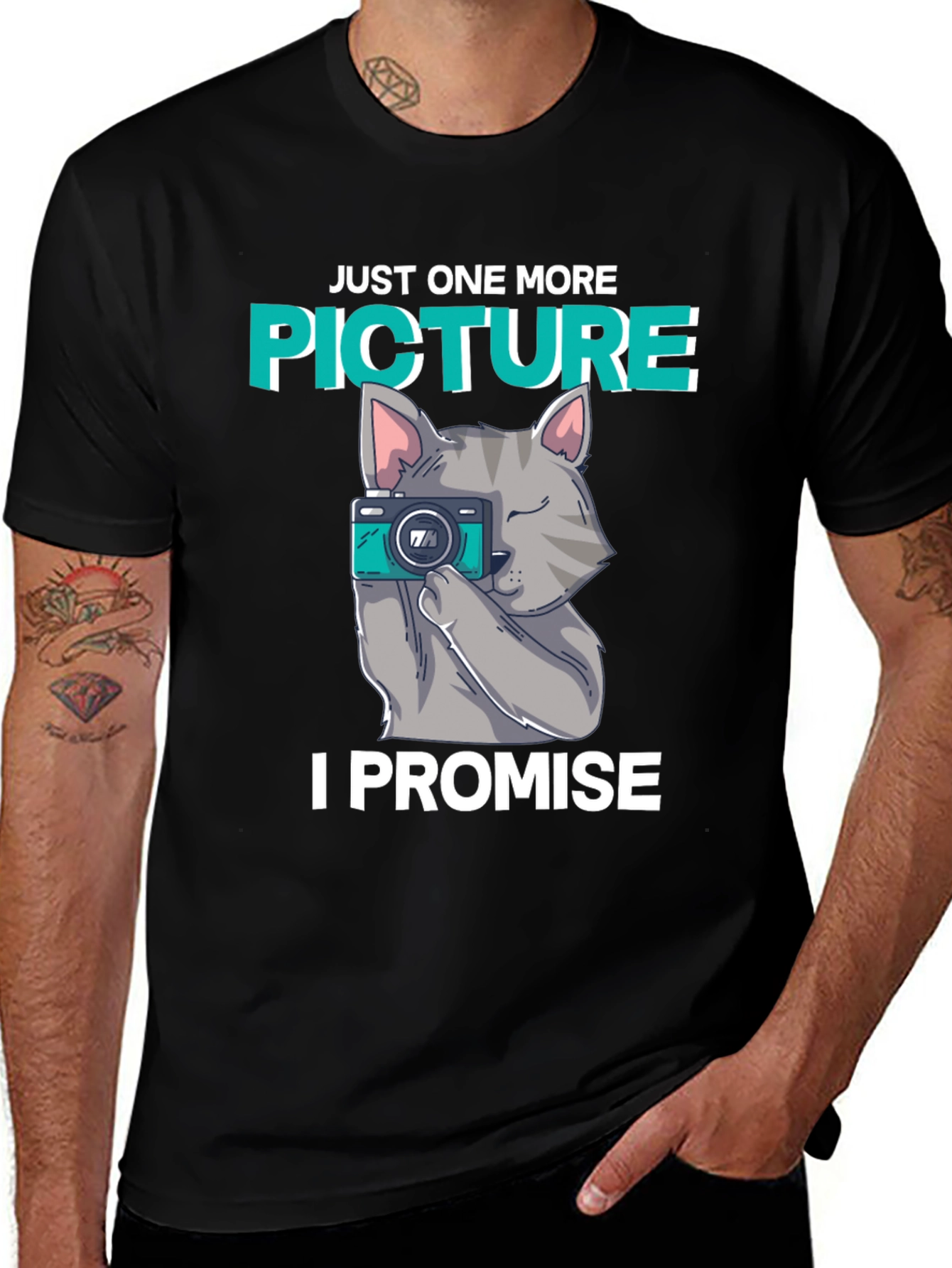 Variant 4 of Just One More Picture Cat T-Shirt