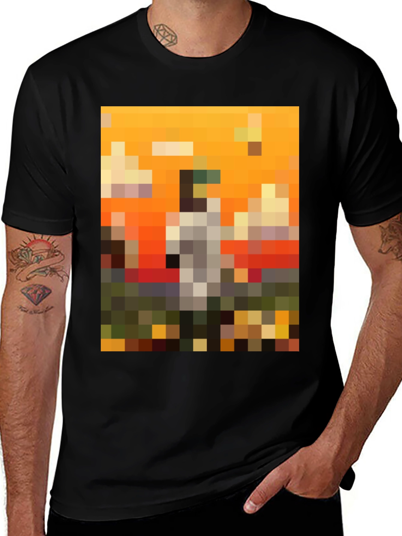 Variant 24 of Pixel Art Graphic Tee - Unique Black T-Shirt