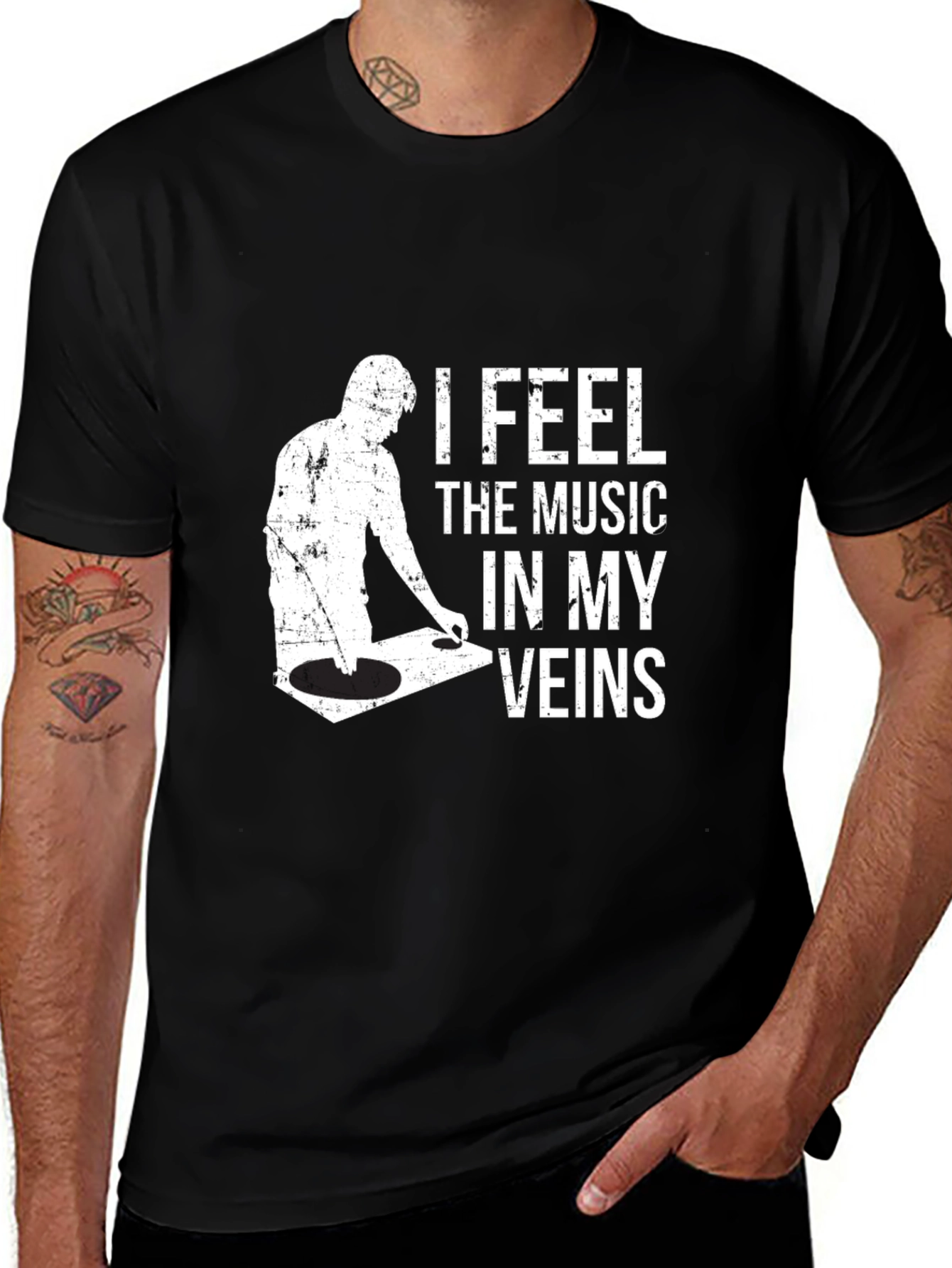 DJ Music Lover T-Shirt - I Feel The Music In My Veins