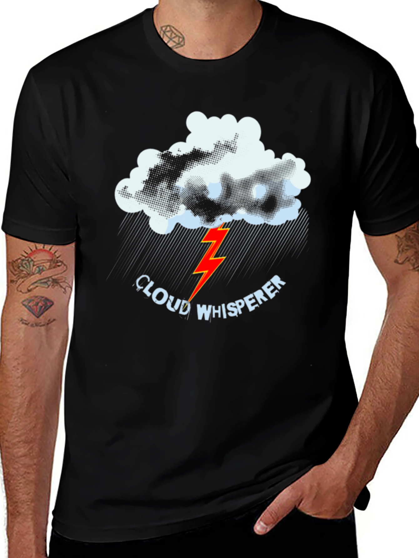 Variant 19 of Cloud Whisperer Graphic Tee - Black Cotton