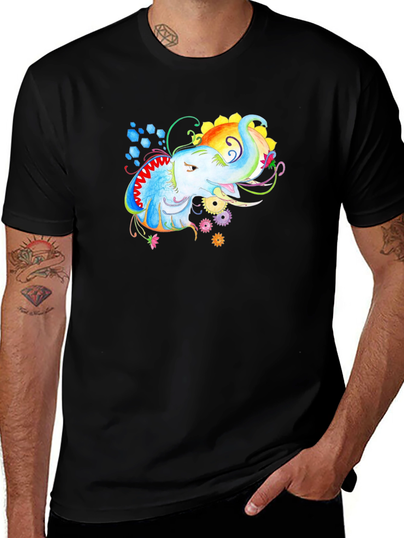 Variant 17 of Psychedelic Elephant T-Shirt