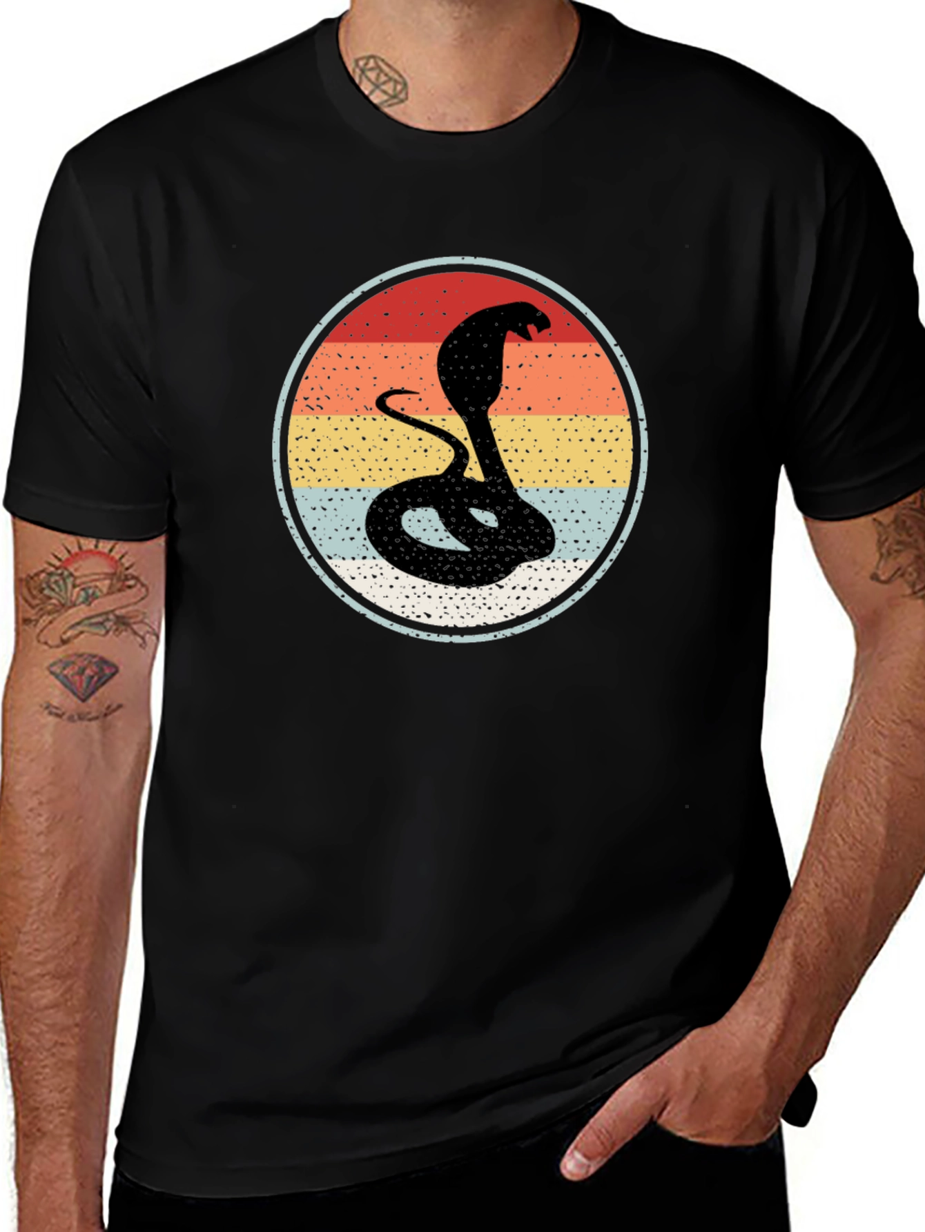 Retro Cobra Snake Graphic T-Shirt - Vintage Style Tee